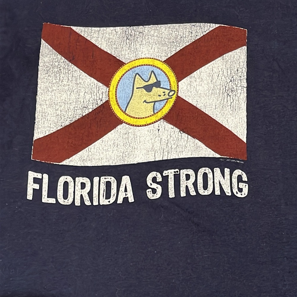 Teddy The Dog T-shirt V-Neck Size X Large Florida Strong